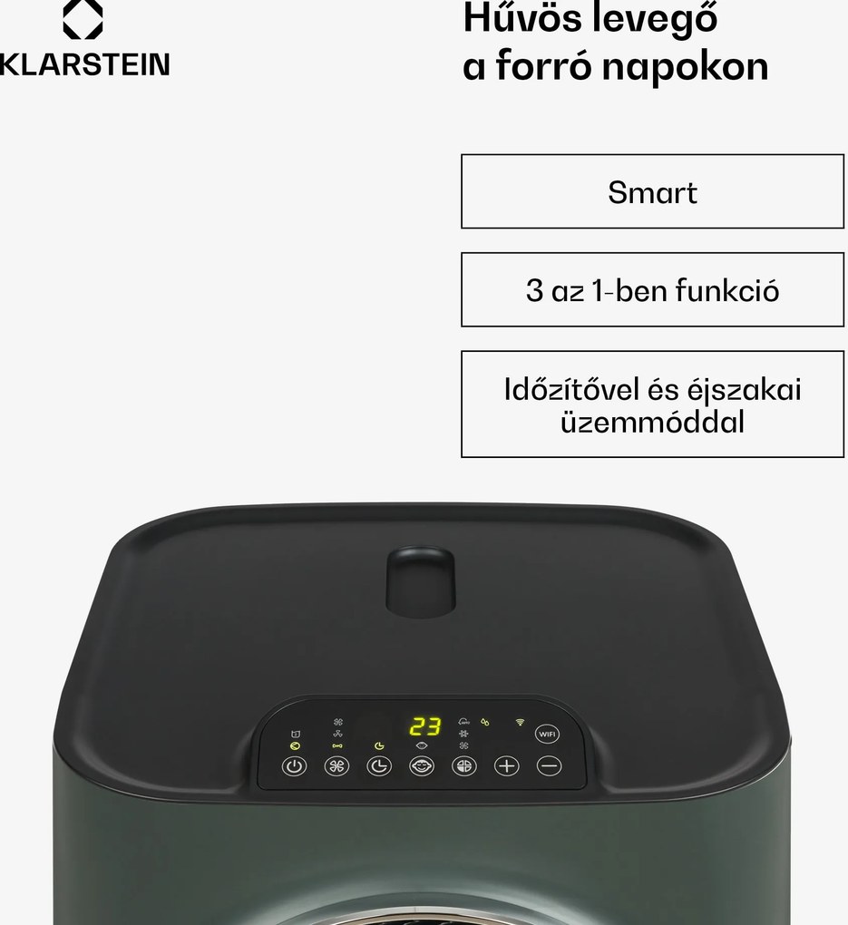 Klarstein Kraftwerk Smart 10K, mobil klíma, 10 000 BTU, irányítás alkalmazás által, antracit