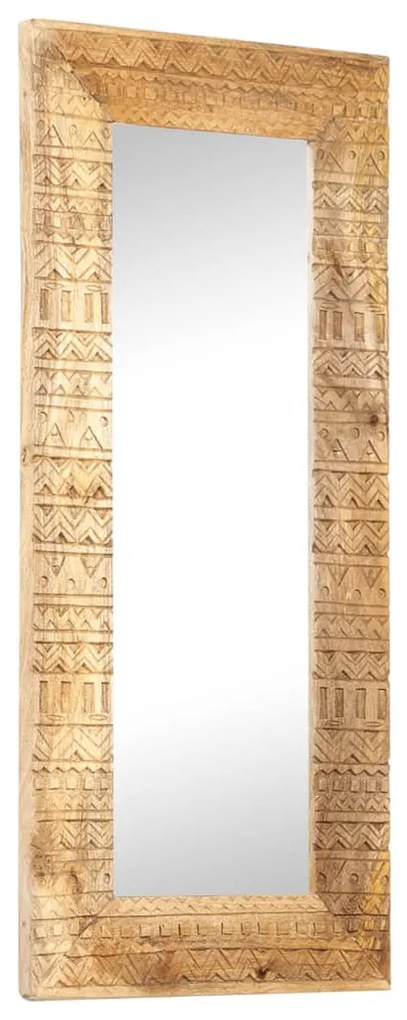 kézzel faragott tömör mangófa tükör 110 x 50 x 2,5 cm