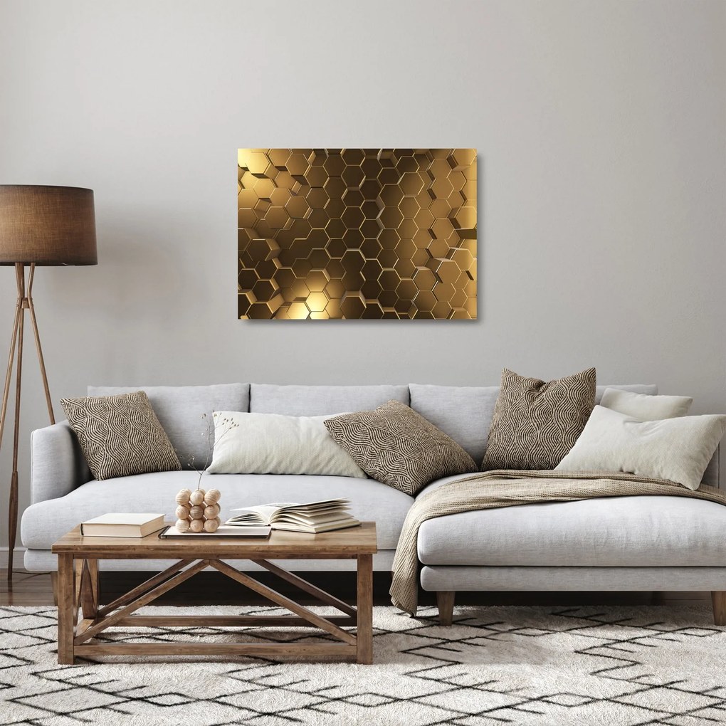 Kép - arany hatszög (üvegen) (70x50 cm)