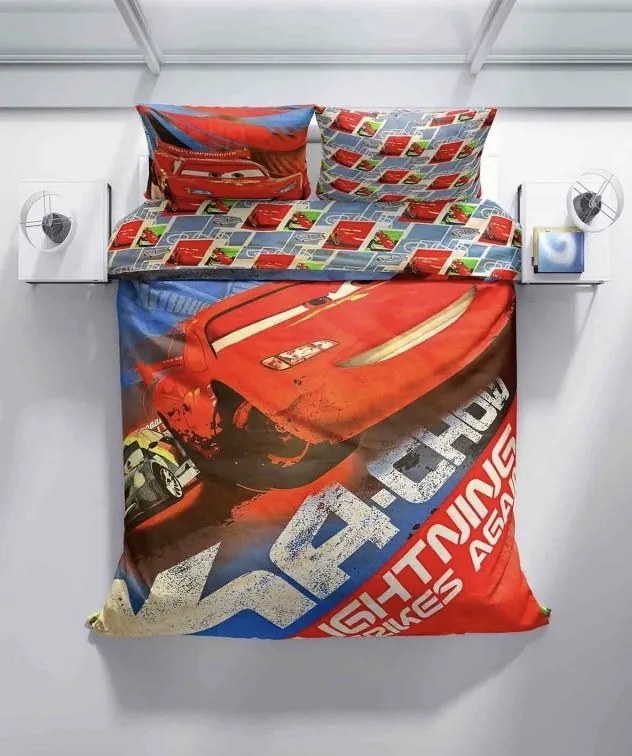 Disney Cars gyerek ágyneműhuzat 140x200cm+90x70cm Faro