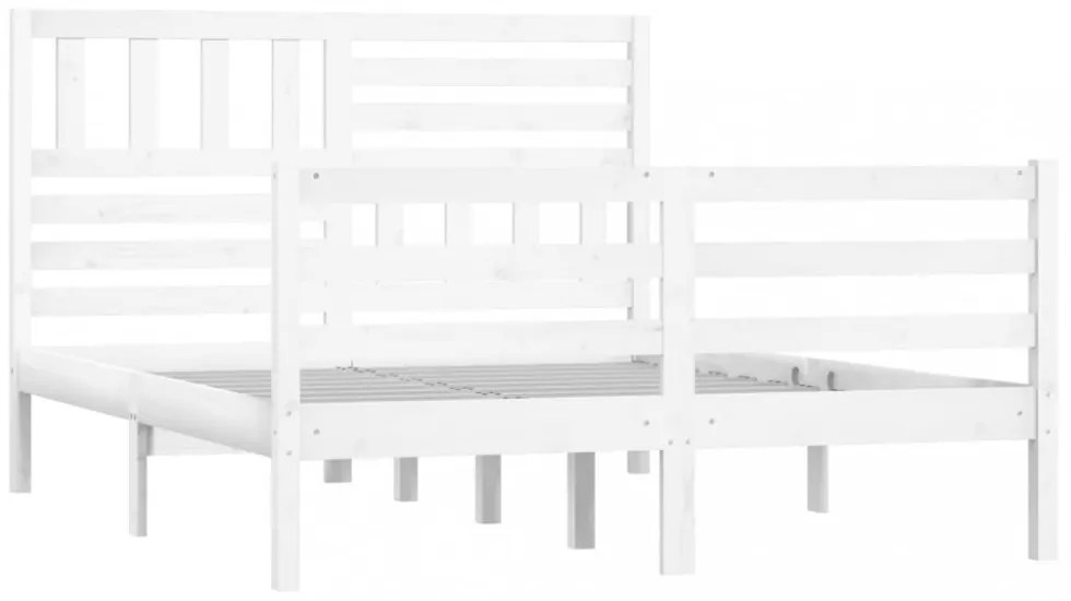 fehér tömör fa ágykeret 150 x 200 cm (King Size)