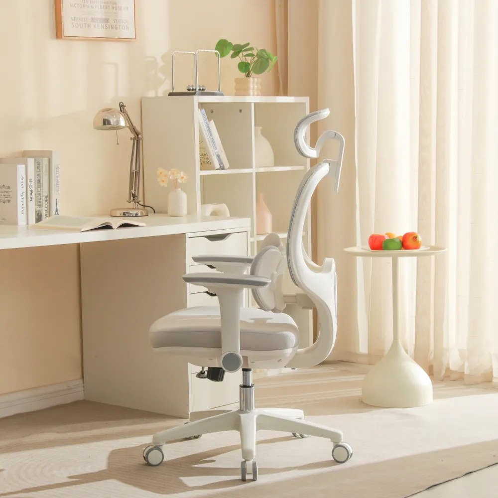 Irodai szék, szürke/fehér, ABRAMO