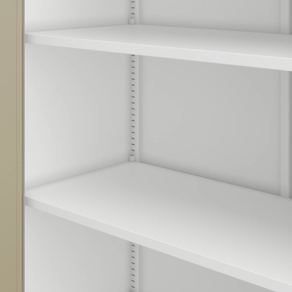 Fém irodai iratszekrény, széles, fehér/sonoma tölgy, 1150x1850x400 mm: JAN II Eco Design