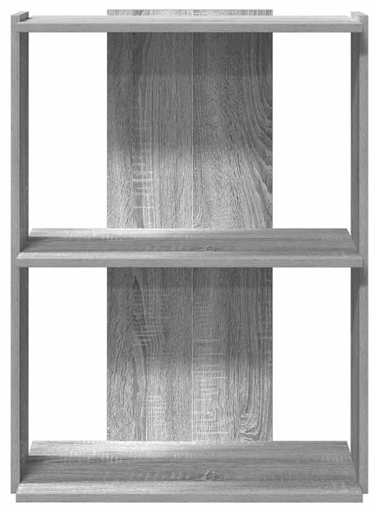 3 szintes szürke sonoma színű szerelt fa könyvespolc 60x30x80cm