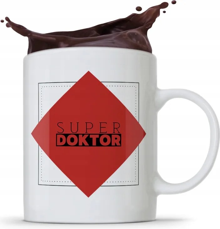 Orvos Bögre Szuper Orvos nyomott mintával, fényképpel