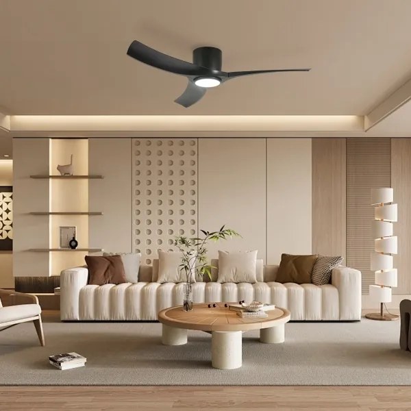 ZEVENTI - ORBITO LED mennyezeti ventilátor LED/24W/230V Wi-Fi Tuya fekete + távirányító