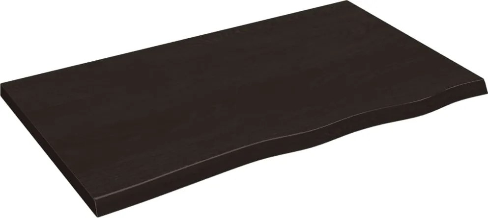vidaXL sötétbarna kezelt tömör tölgyfa fali polc 100x60x(2-4) cm