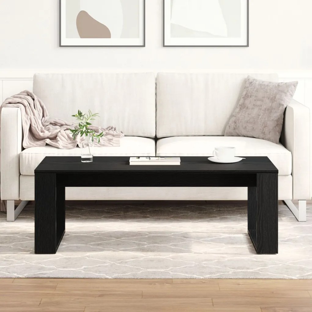 Fekete Tölgy Kávézóasztal 102x50x35 cm Műgyanta