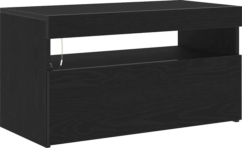 vidaXL TV szekrény Fekete tölgy 75 x 35 x 40 cm Faanyag