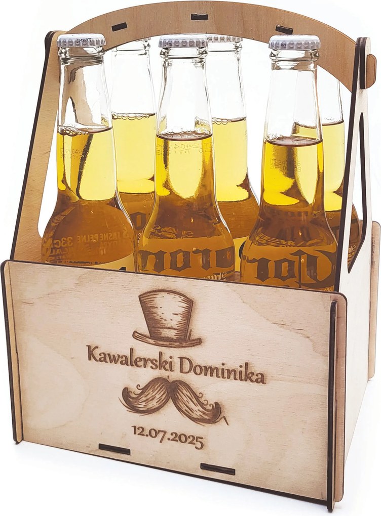 Dekoratív sörösdoboz 330ml gravírozással Legénybúcsú ajándék