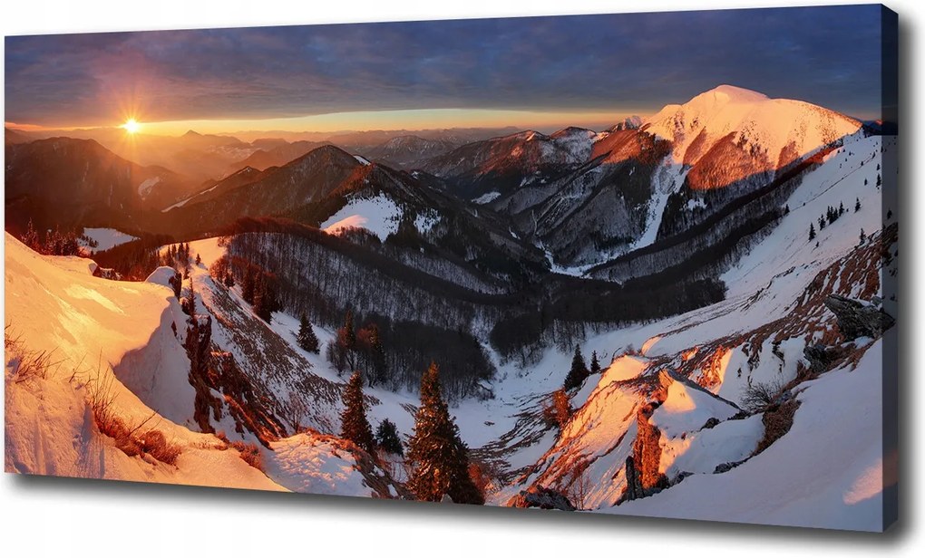Vászonkép Tél a hegyekben 100x70 cm