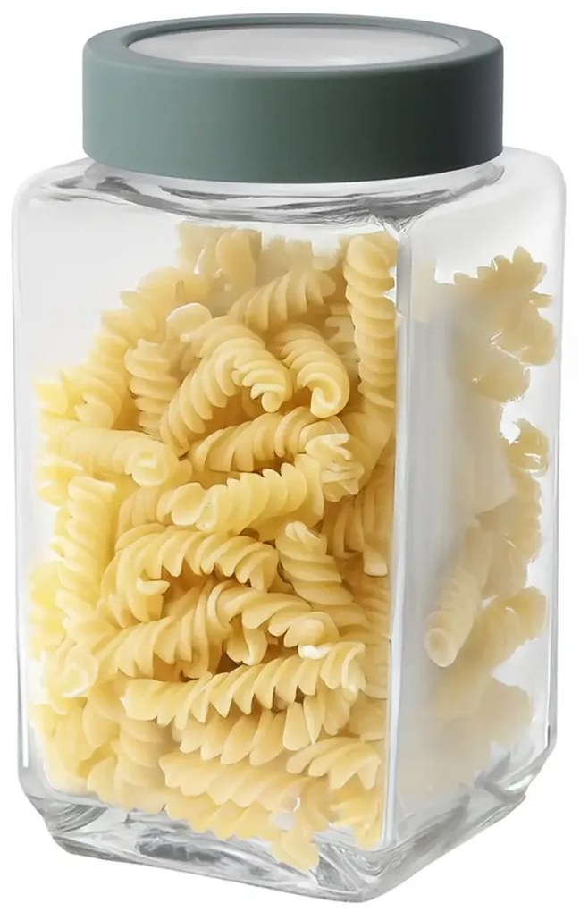 Altom Üveg szögletes doboz fedéllel 1 l, zöld, 1000 ml