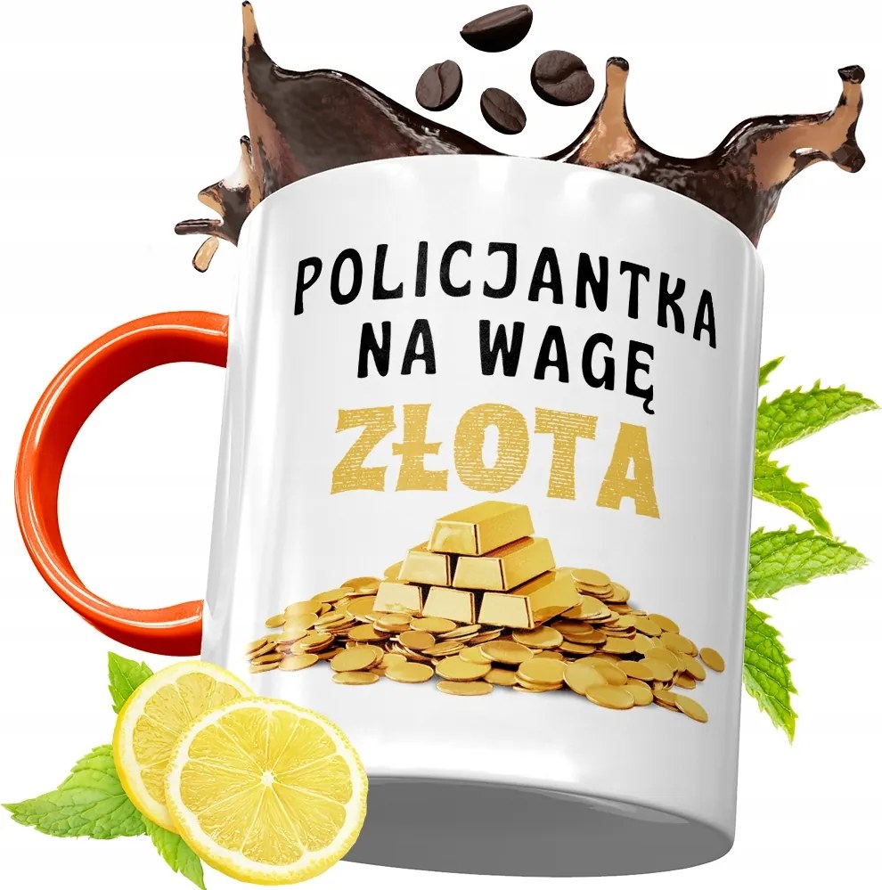 Narancssárga Bögre Rendőrnek Tökéletes Ajándék fényképes nyomtatással