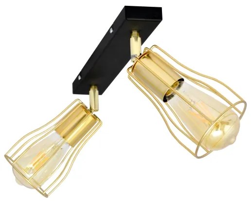 Spotlámpa TUBE 2xE27/15W/230V arany/fekete