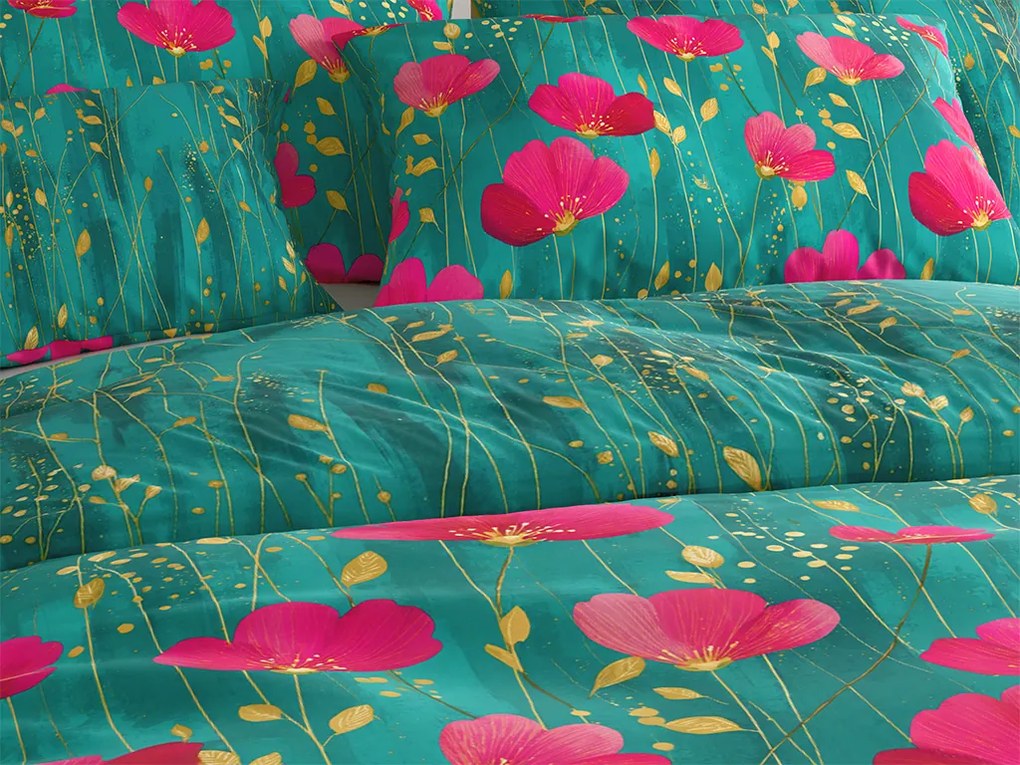 Pamut ágyneműhuzat VIVIDELLE POLY zöld Ágyneműhuzat mérete: 70 x 90 cm | 140 x 200 cm