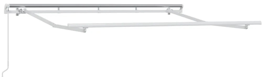 Kézi Behúzható Napernyő Piros és Fehér 350x200 cm