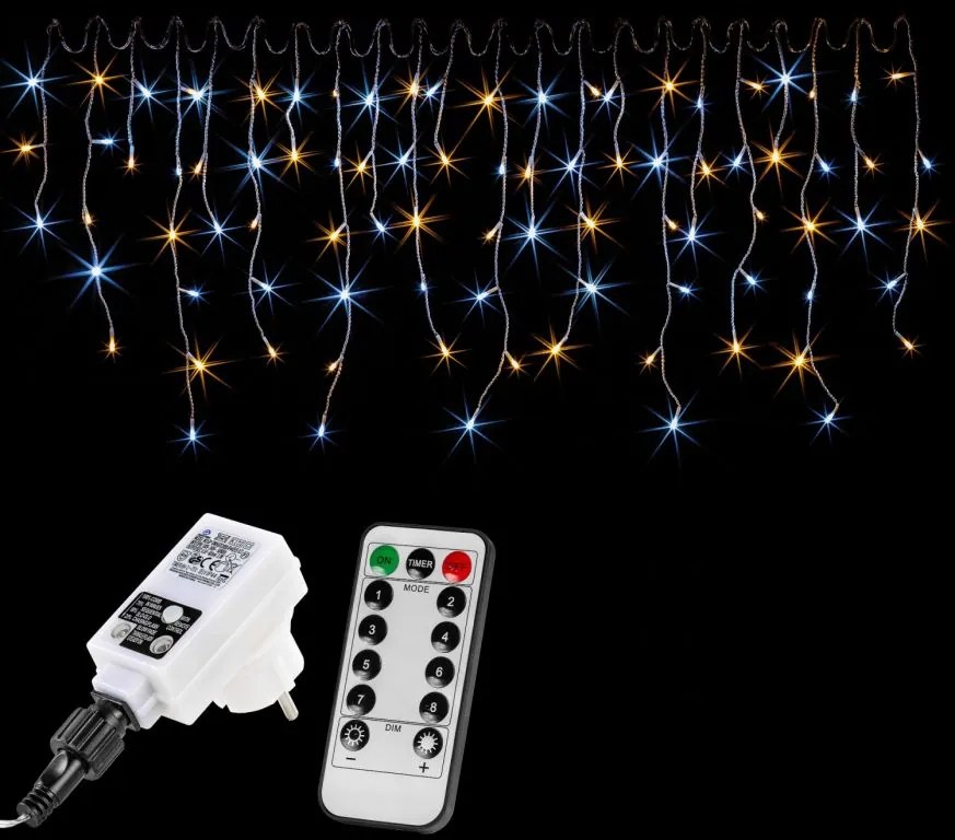 VOLTRONIC® Fényeső 600 LED Fehér mix 15 m + vezérlő