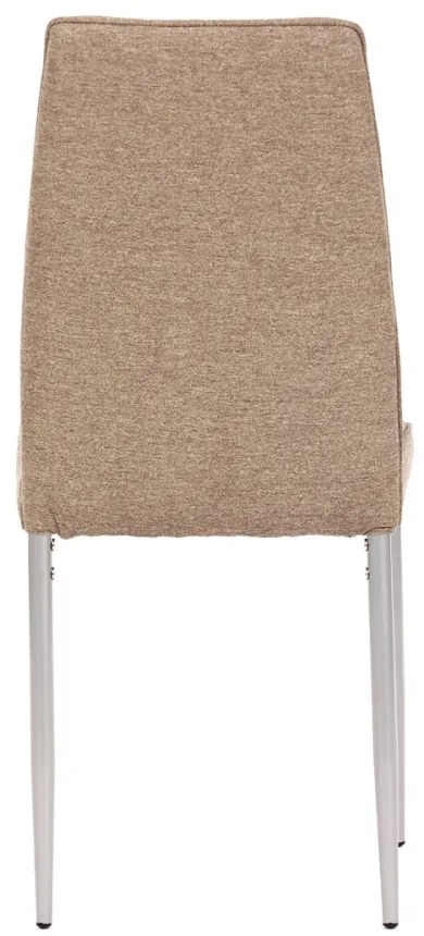 Scaun din material textil maro cu picioare din metal gri DCL-379
