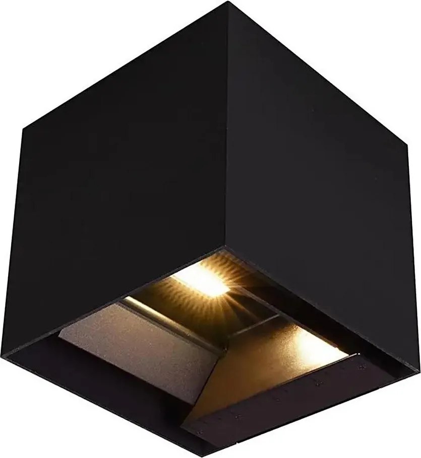 LED napelemes fali lámpa szenzorral LED/9W/3,7V 3000/4000/5000K IP65 2600mAh fekete