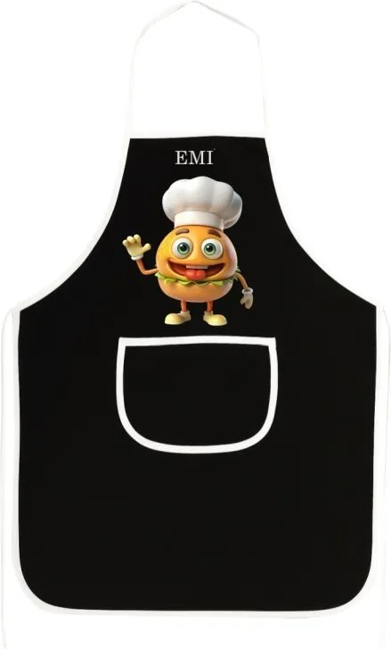 EMI Burger konyhai kötény, Fekete