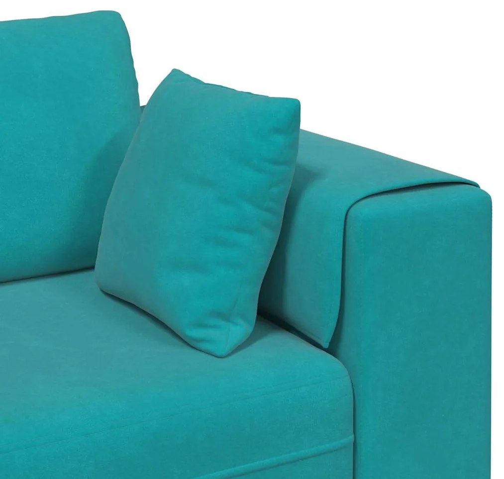 Bársony Kanapé párnával 3 pcs Türkiz 208 cm Bársony