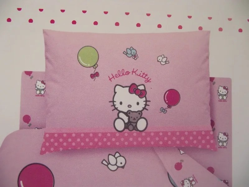Hello Kitty Gyerek Ágyneműhuzat Garnitúra 100% Pamut 2 részes 140 x 200 cm
