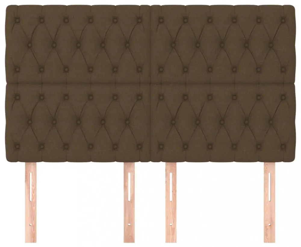 sötétbarna szövet fejtámla 160x7x118/128 cm