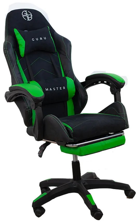 Master GM2-GN-L kényelmes főnöki gamer szék forgószék lábtartóval