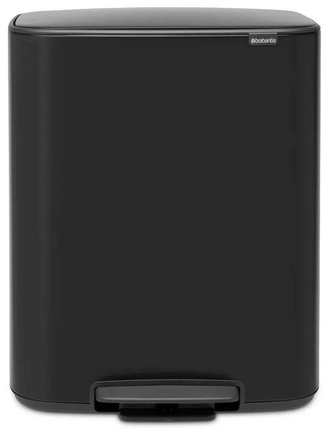 Matt fekete acél pedálos szemetes 60 l Bo – Brabantia