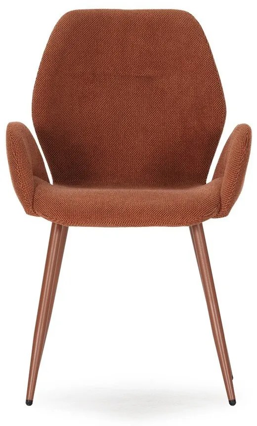 Terrakotta színű kárpitozott étkezőfotel szett 2 db-os Ansu – Marckeric