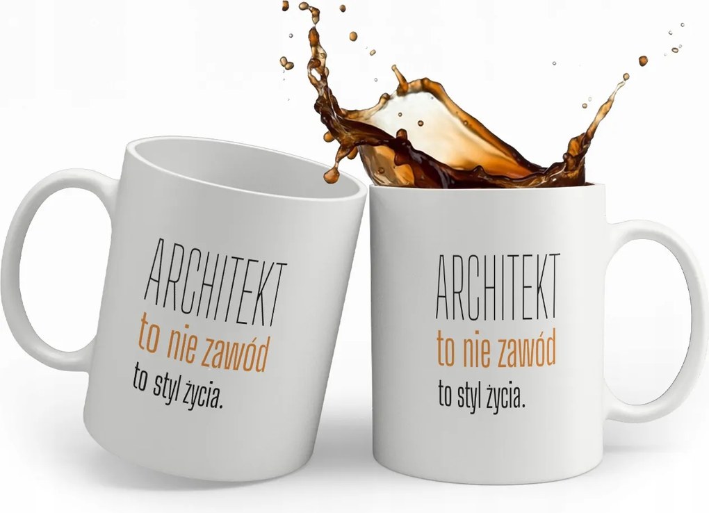 Fehér Bögre Nyomott Mintával Ajándék Építésznek