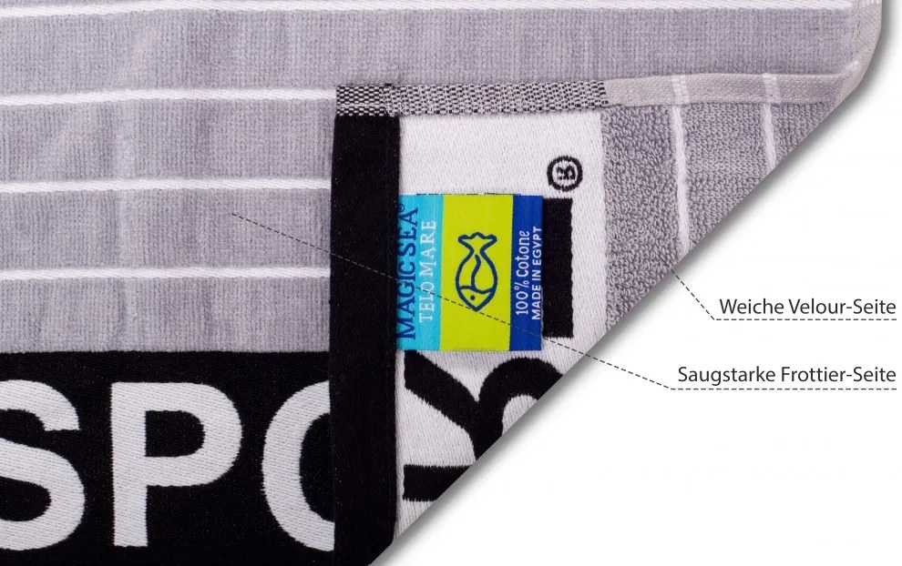 Sport Szürke strandtörölköző