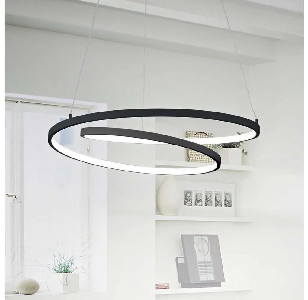 Ideal Lux - LED Csillár zsinóron OZ LED/52W/230V átm. 80 cm CRI 90 fekete