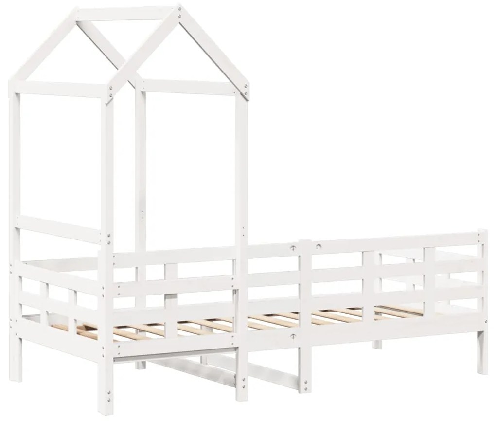 fehér tömör fenyőfa kanapéágy tetővel 80 x 200 cm