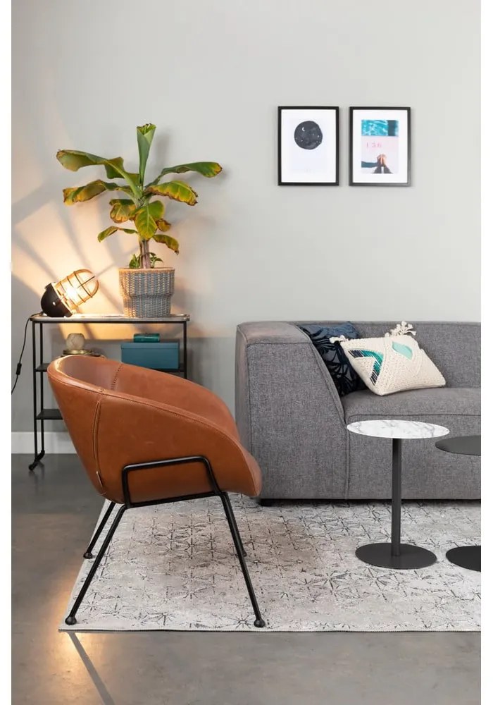 Feston barna műbőr fotel - Zuiver