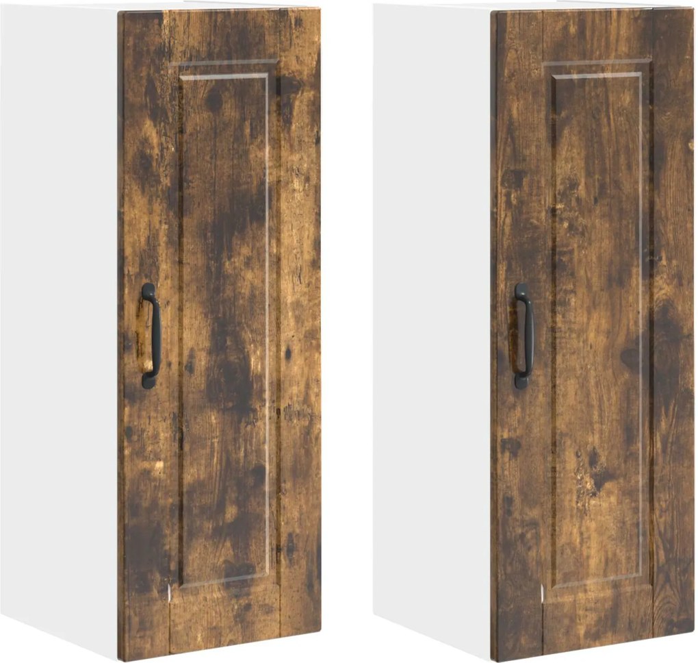 vidaXL Konyhaszekrény 2 pcs Füstölt tölgy 30 x 31 x 80 cm Faanyag