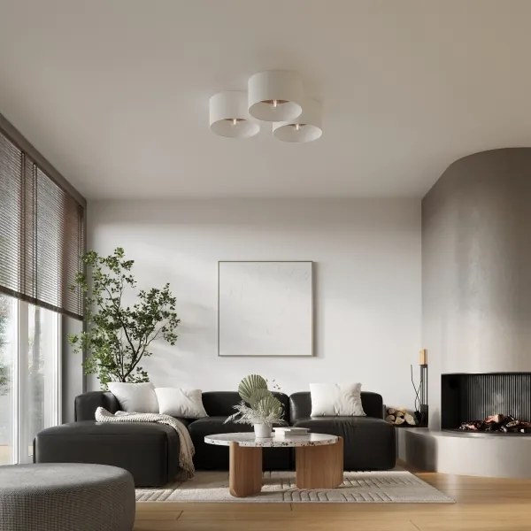 Sollux SL.1393 - Mennyezeti lámpa TELESTO 1xE27/15W/230V átm. 35 cm fehér/bézs