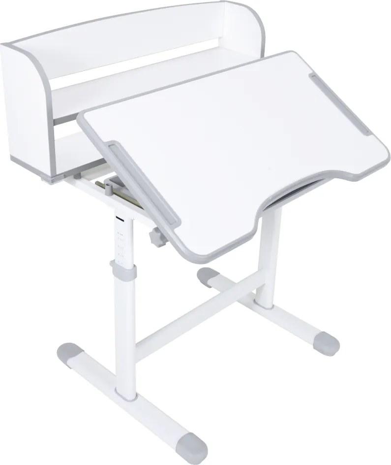 Növekvő íróasztal és szék, szürke/fehér, set ZION