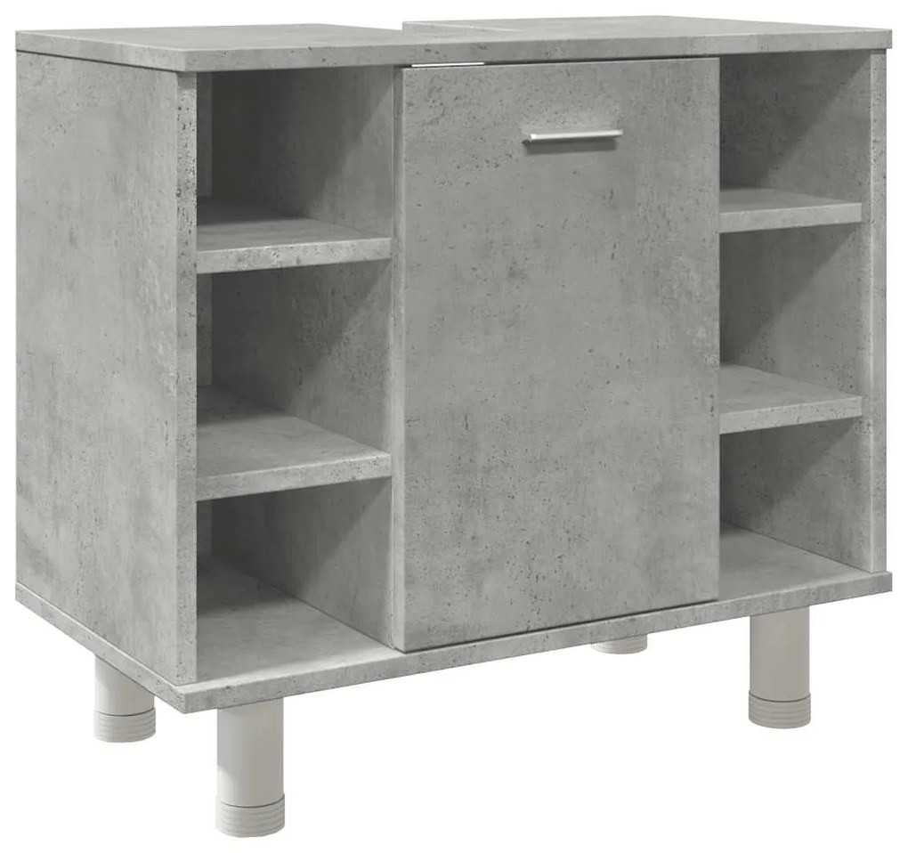 Betonszürke szerelt fa fürdőszobaszekrény 60 x 32 x 53,5 cm