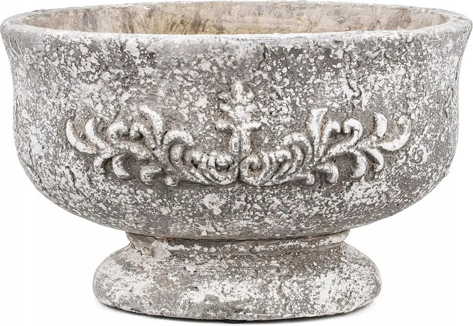 Ovális Beton Virágtartó Szürke Rusztikus 18x30cm Lábvédő 20