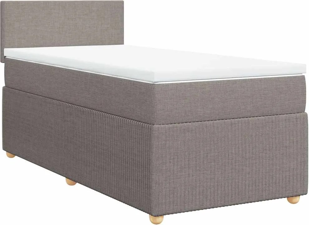 vidaXL tópszínű szövet rugós ágy matraccal 100 x 200 cm