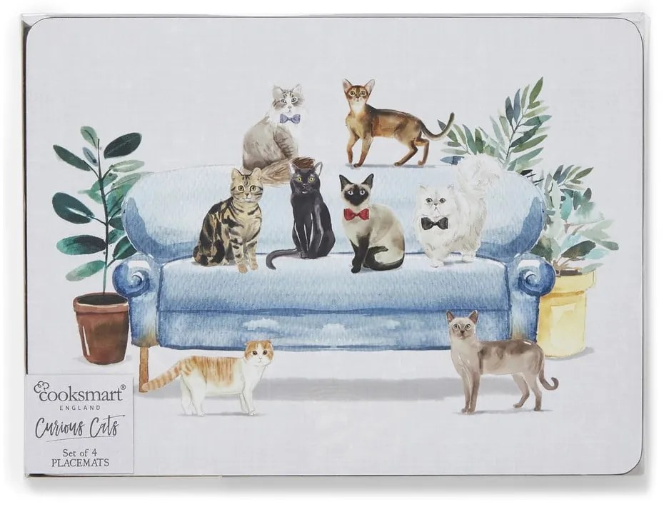 Tányéralátét és poháralátét szett 8 db-os Curious Cats – Cooksmart ®