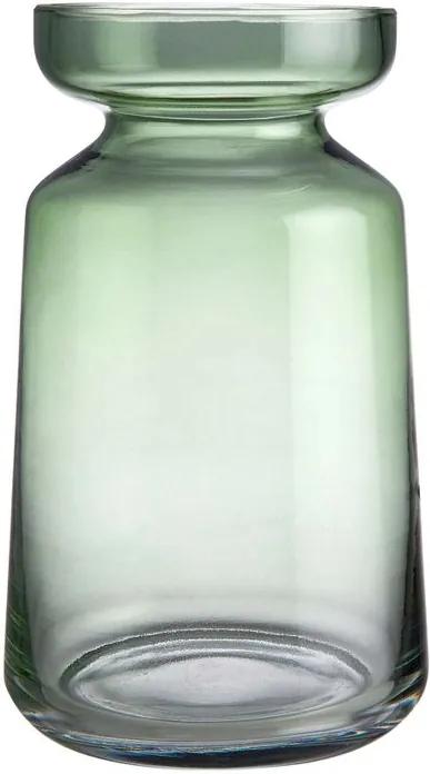 MONA üveg váza, zöld 20 cm