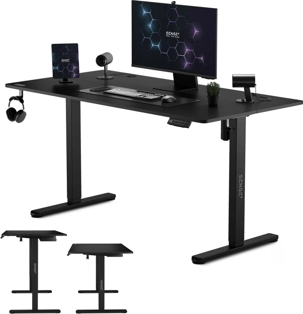 Állítható magasságú elektromos íróasztal Nojo 140x60 cm fekete