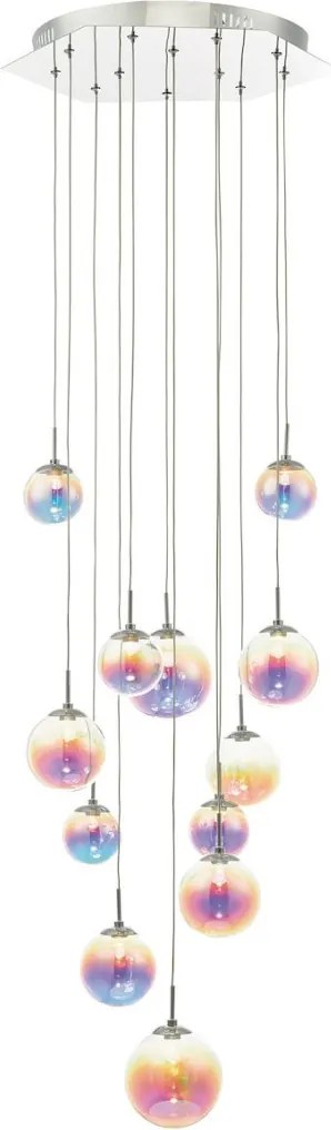 DAR LIGHTING CES1250 CEASRIO Többágú Függesztett Lámpa Csiszolt Króm, Irizáló Üveg LED IP20