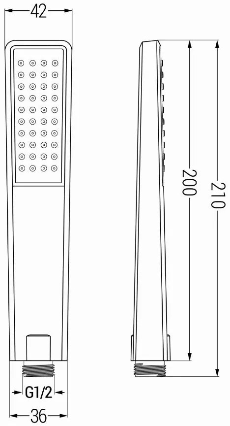 Mexen tartozékok - 1 pontos kézizuhany készlet R-72, fekete, 785726052-70