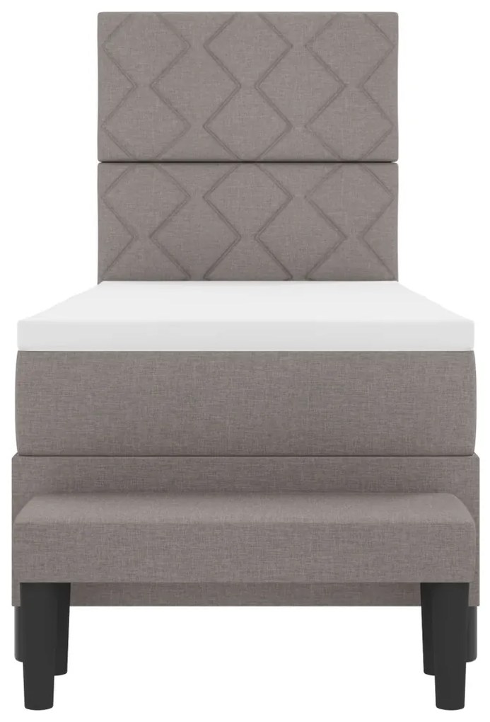 Box Spring Ágy matraccal és paddal Taupe 80x200 cm Szövet