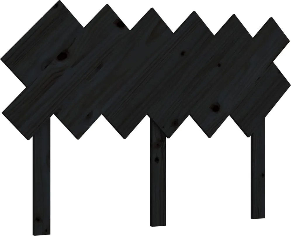 vidaXL fekete tömör fenyőfa ágyfejtámla 122,5x3x80,5 cm
