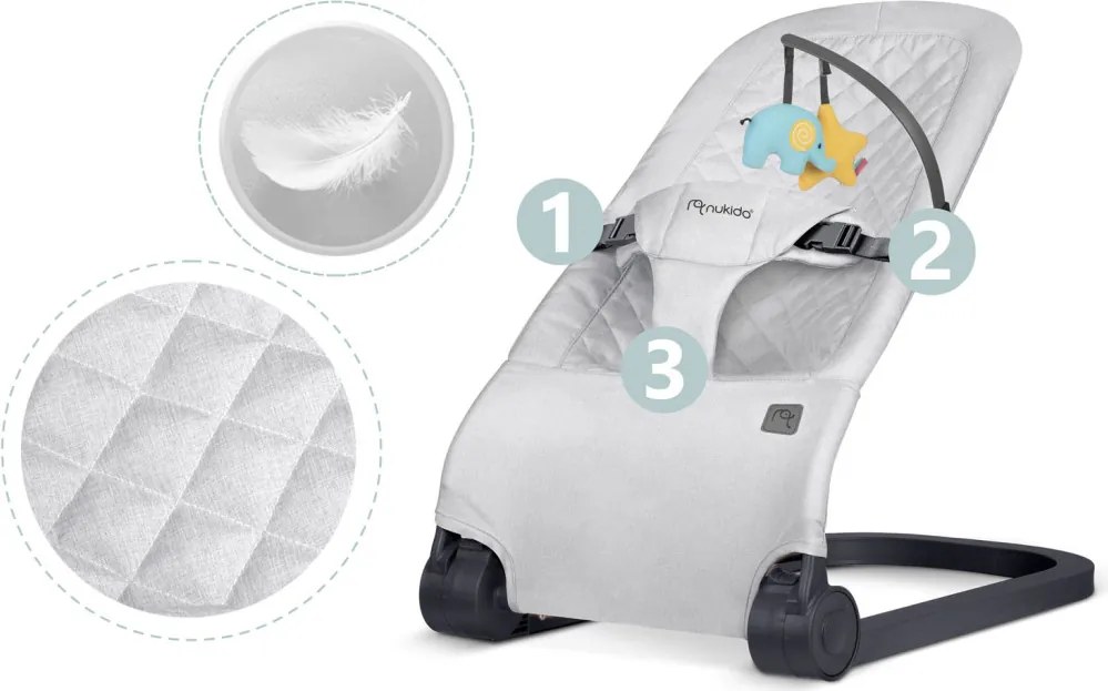 NK-52 Nukido hintaszék játékokkal – világosszürke