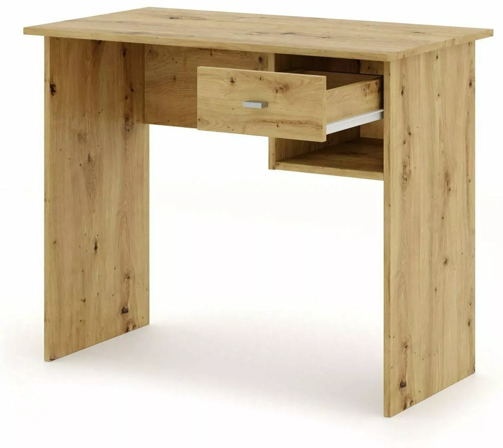 Íróasztal tölgy artisan dekorációs lappal B-011
